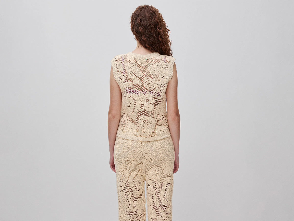 Benetton Beige Women Embroidered Top SKU: 1H6GD10H3_6L8 Image 03