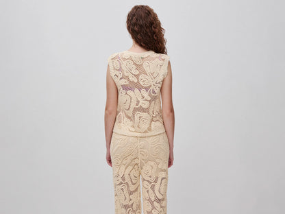 Benetton Beige Women Embroidered Top SKU: 1H6GD10H3_6L8 Image 03