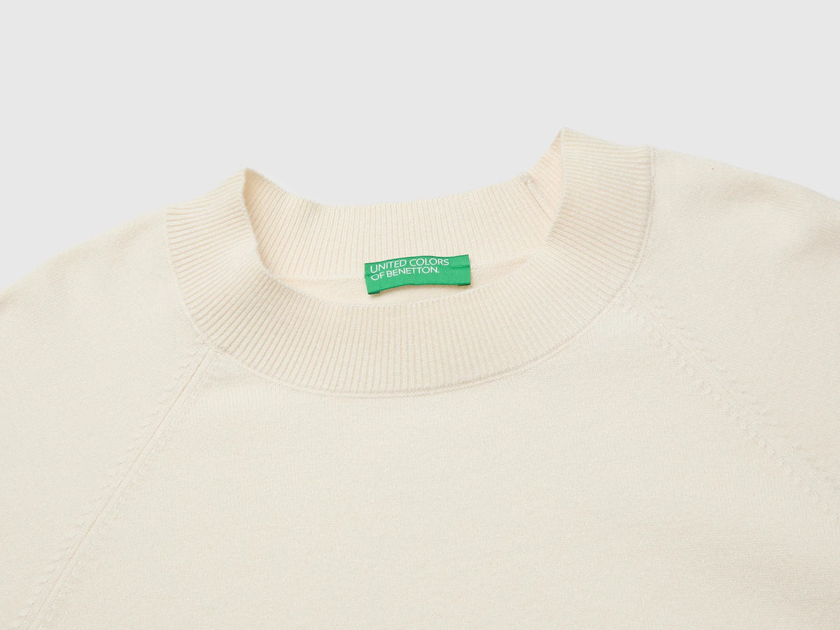 Benetton Creamy White Women Boxy Fit Shirt SKU: 1IYCD10GG_0R2 Image 03