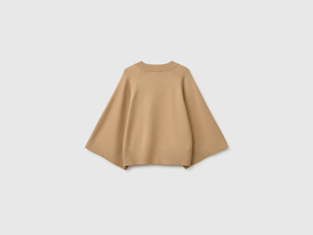 Benetton Camel Women Boxy Fit Shirt SKU: 1IYCD10GG_21R Image 02
