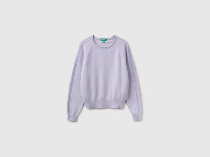Benetton Lavender Girls Round Neck Sweater SKU: 1LU4C10AB_19B Image 01