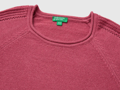 Benetton Fuchsia Girls Round Neck Sweater SKU: 1LU4C10AB_2J4 Image 03