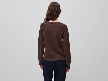Benetton Creamy White Women 100% Wool Color Block Sweater SKU: 1M6NE10I0_903 Image 02