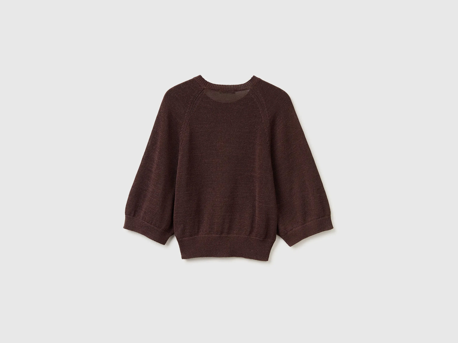 Benetton Brown Women Oversized Sweater in Linen Blend SKU: 1MMXD10H6_33T Image 02