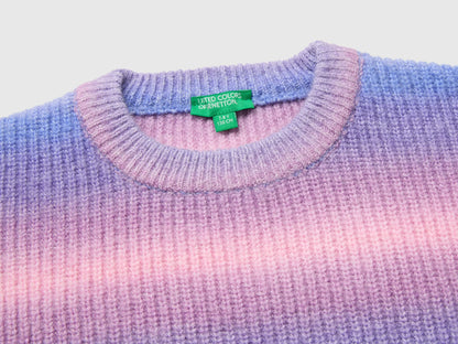Benetton Multi-Color Girls Shaded Striped Sweater in Wool Blend SKU: 1Q33Q10AI_902 Image 03