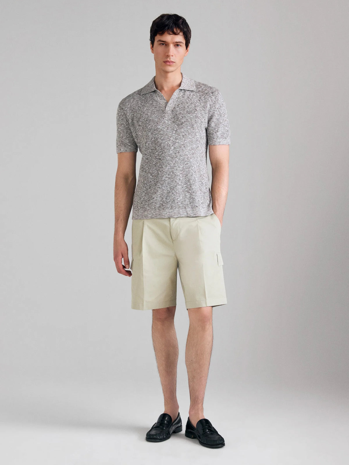 Sisley Light gray Men Knitted Polo Shirt SKU: 1U7XS300T_718 Image 01