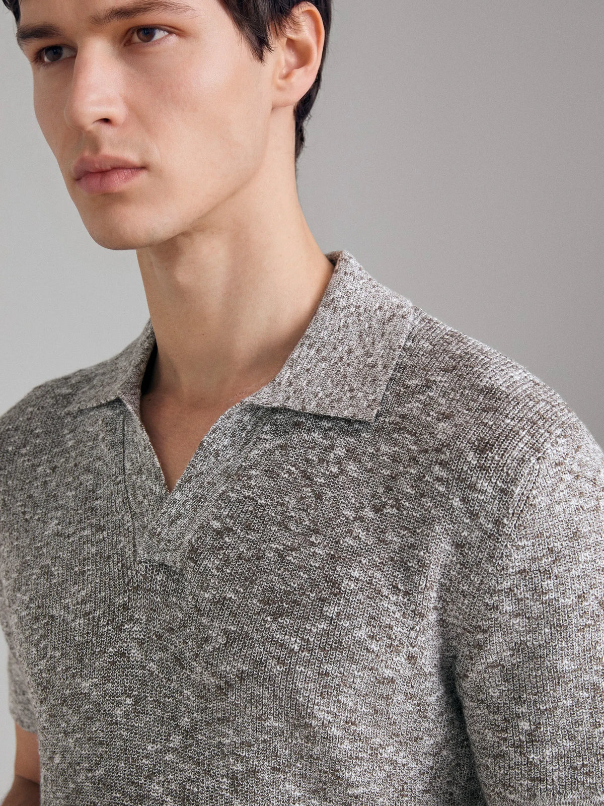 Sisley Light gray Men Knitted Polo Shirt SKU: 1U7XS300T_718 Image 04