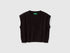 Benetton Black Girls Knit Vest SKU: 1WUAC400I_100 Image 01
