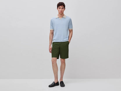 Benetton Light blue Men Ribbed Knit Polo Shirt SKU: 1X56U301V_12C Image 03