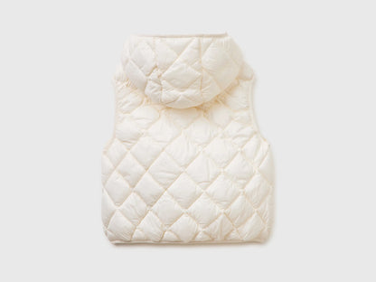 Benetton Creamy white Girls Sleeveless Jacket with Hood SKU: 21INCJ017_00E Image 02