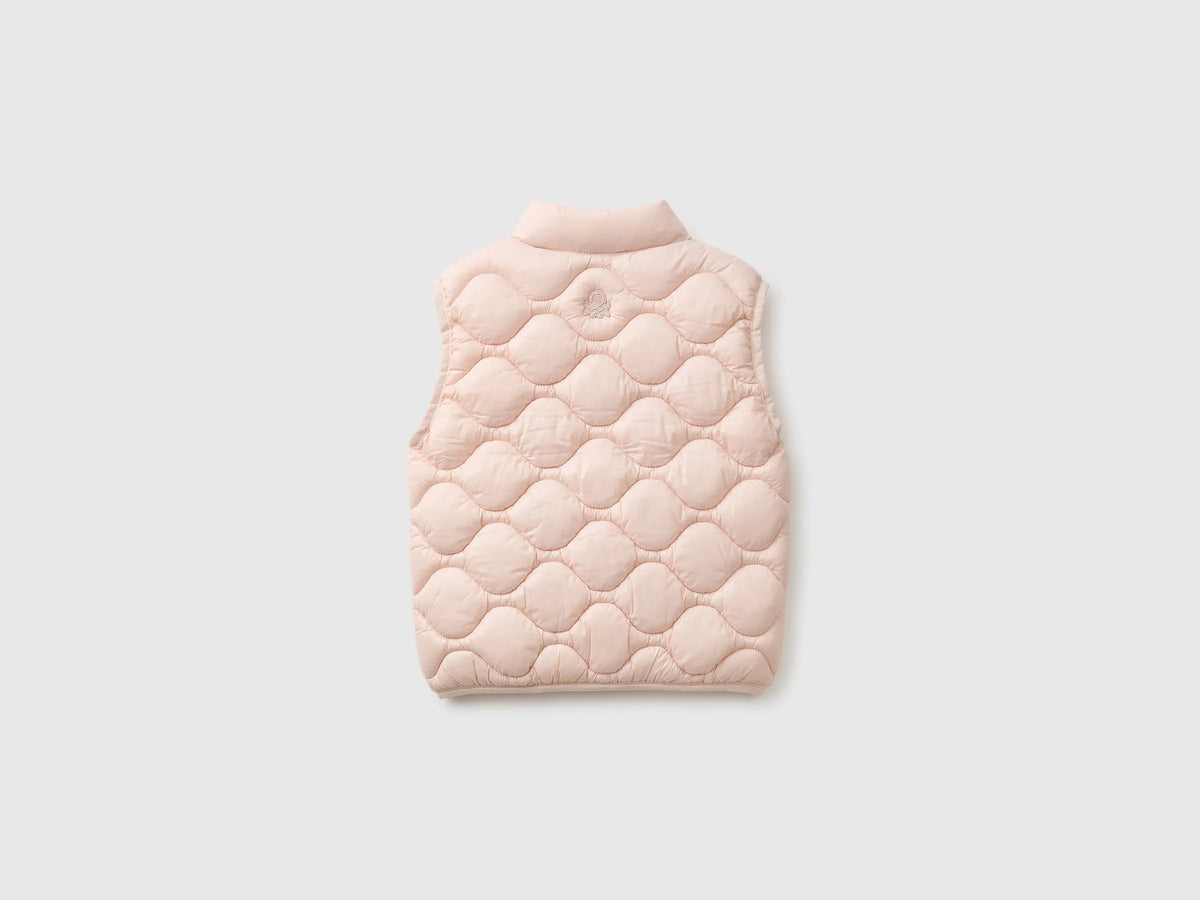 Benetton Soft Pink Girls Padded Sleeveless Jacket SKU: 21INGJ00T_08Q Image 02