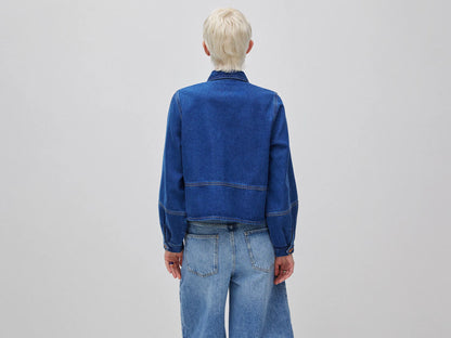 Benetton Blue Women Denim Shirt-Jacket SKU: 23C8DN097_901 Image 02