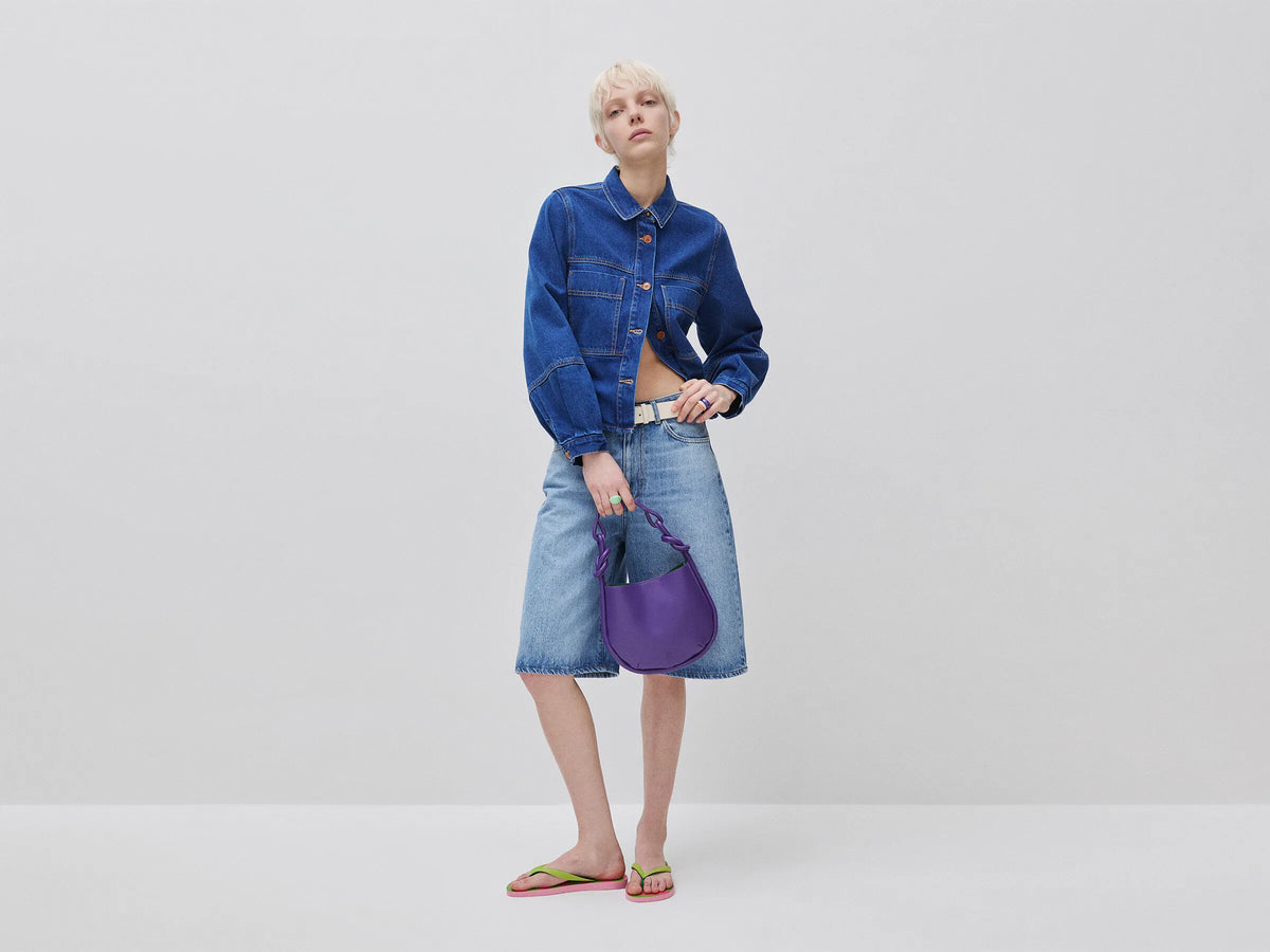 Benetton Blue Women Denim Shirt-Jacket SKU: 23C8DN097_901 Image 03