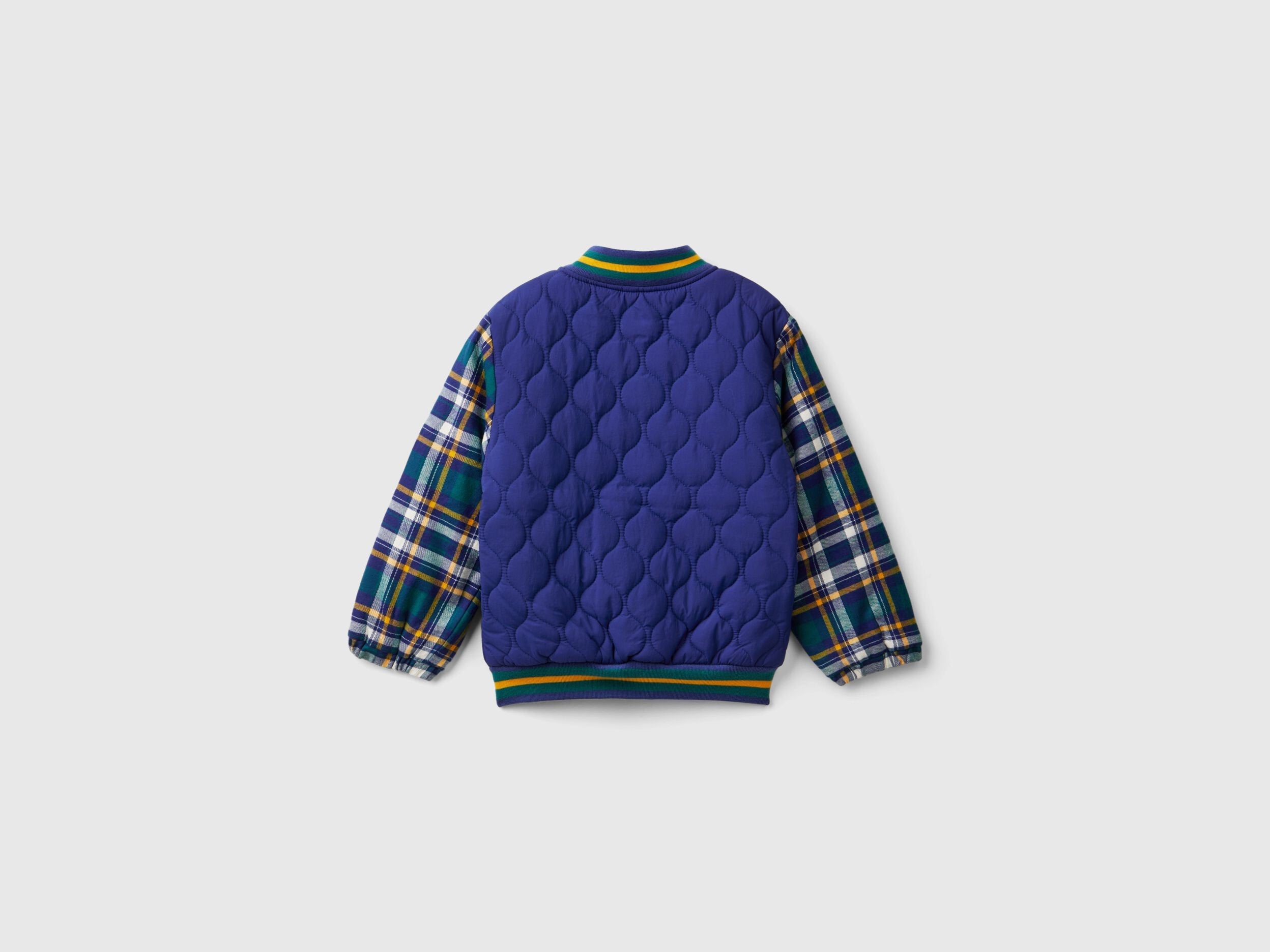 Bomber Jacket With Tartan Sleeves_02