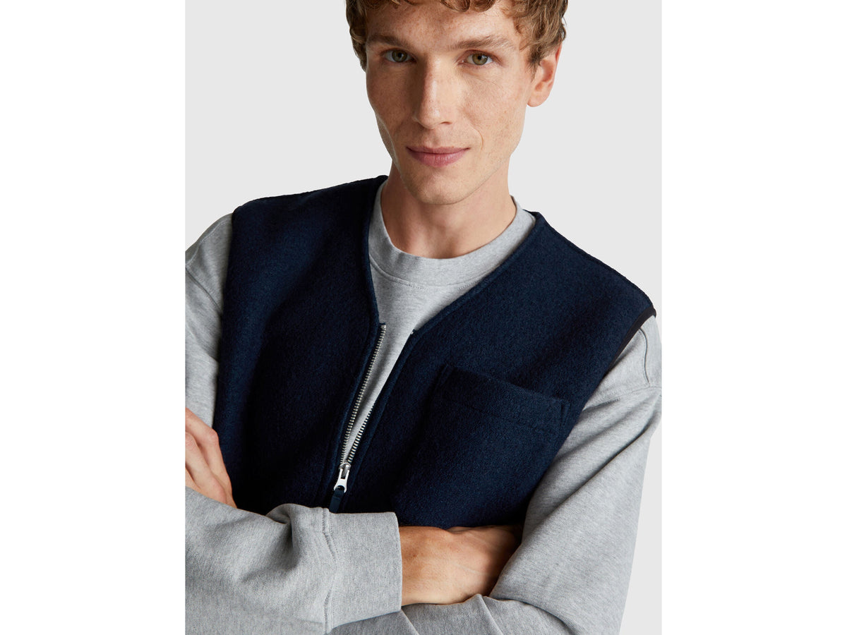 Benetton_Dark Blue_Vest in Wool Blend_24RDUJ00R_616_04