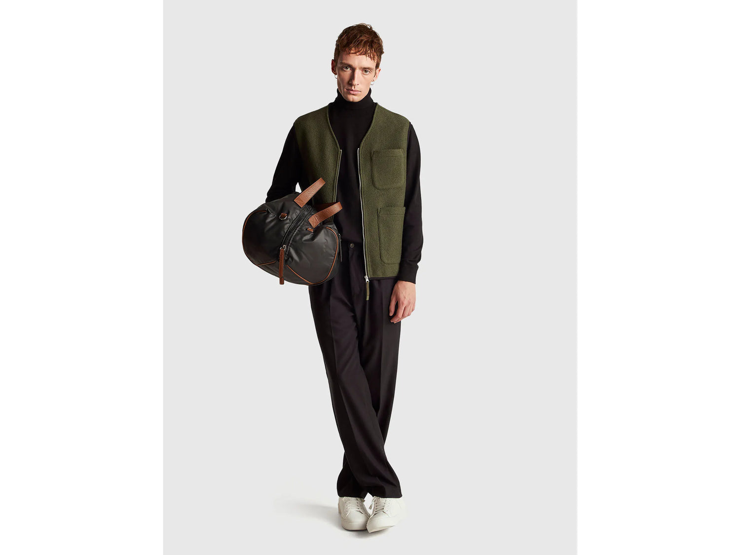 Benetton_Military Green_Vest in Wool Blend_24RDUJ00R_87V_03