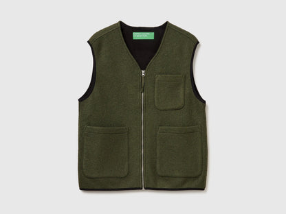 Benetton_Military Green_Vest in Wool Blend_24RDUJ00R_87V_05