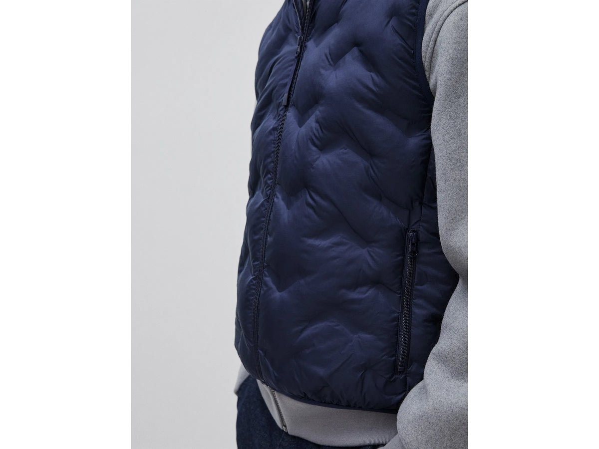 Benetton Dark Blue Men Padded Sleeveless Jacket SKU: 25VFUJ00X_016 Image 04