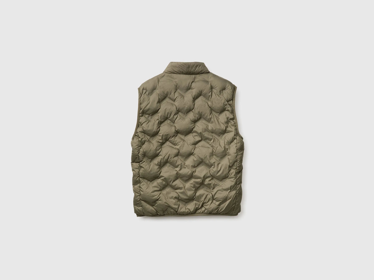 Benetton Military Green Men Padded Sleeveless Jacket SKU: 25VFUJ00X_1Z9 Image 02