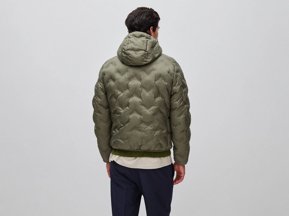 Benetton Military Green Men Regular Fit Padded Down Jacket SKU: 25VFUN07J_1Z9 Image 02