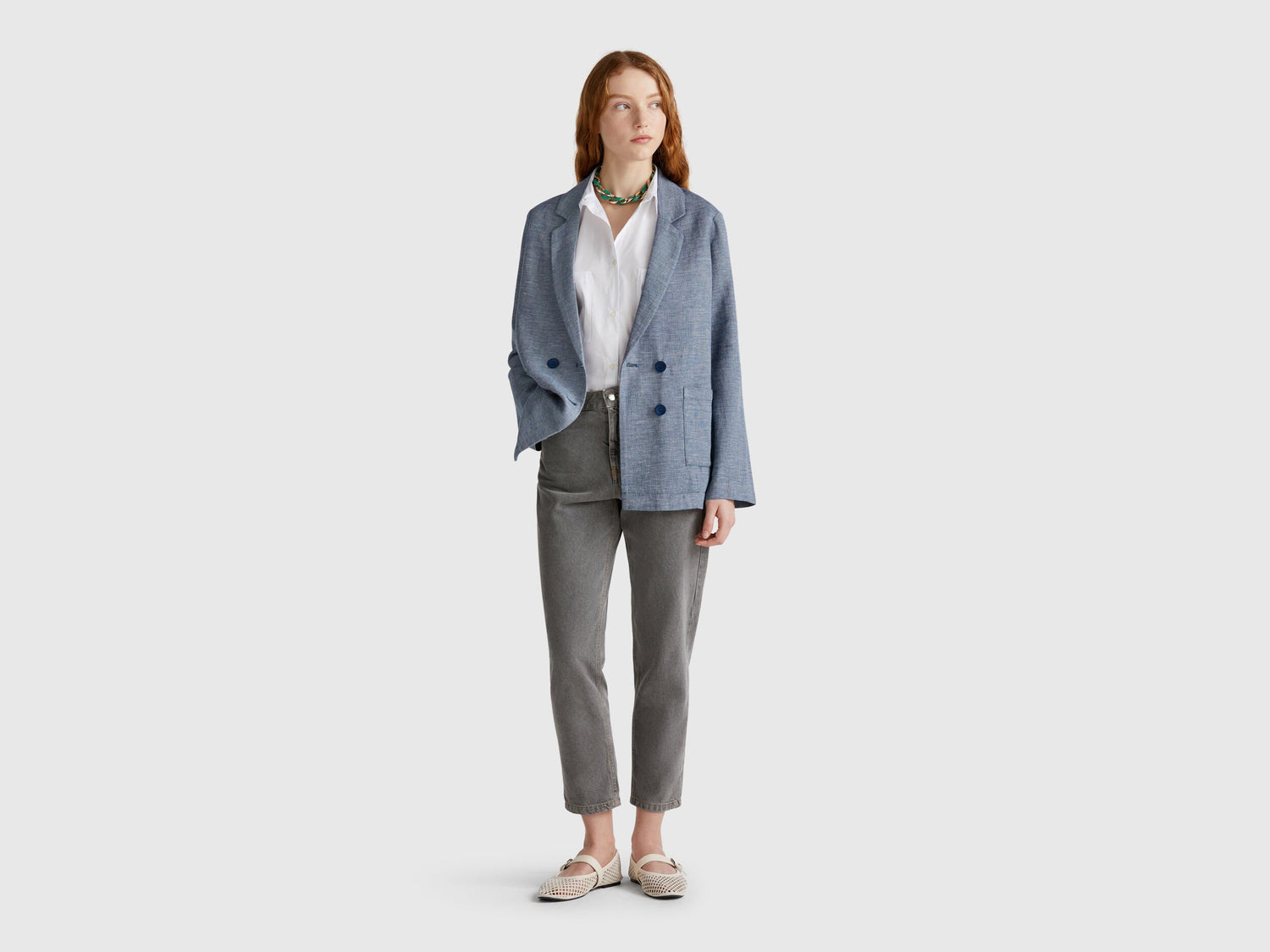 Benetton_Double-Breasted Jacket in Linen Blend_265XDW035_903_03
