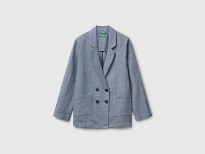 Benetton_Double-Breasted Jacket in Linen Blend_265XDW035_903_05
