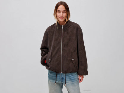 Benetton Dark Brown Women Reversible Bomber Style Jacket SKU: 27GBDN0AW_901 Image 01