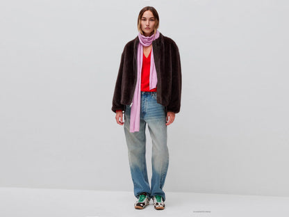 Benetton Dark Brown Women Reversible Bomber Style Jacket SKU: 27GBDN0AW_901 Image 02