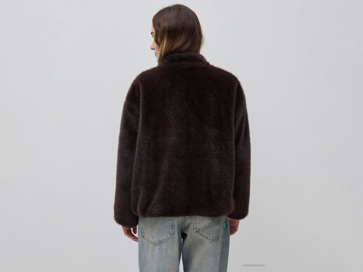 Benetton Dark Brown Women Reversible Bomber Style Jacket SKU: 27GBDN0AW_901 Image 04