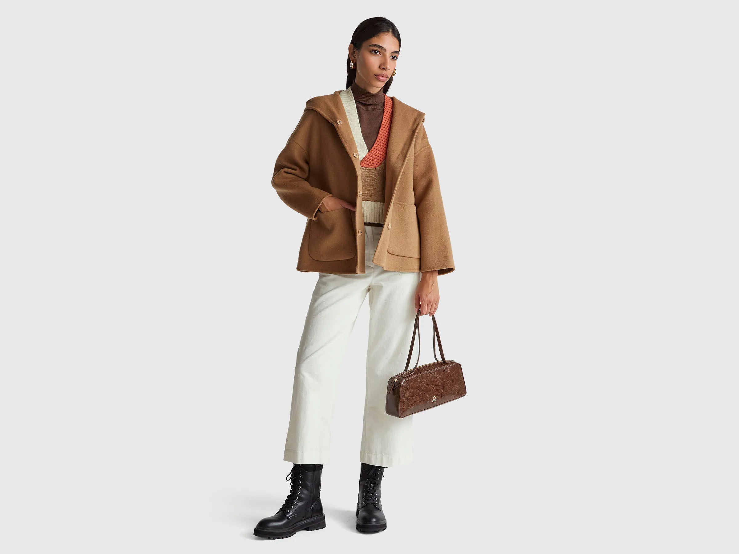 Benetton_Camel_Jacket with Hood in Wool Blend_28F7DN08M_193_03