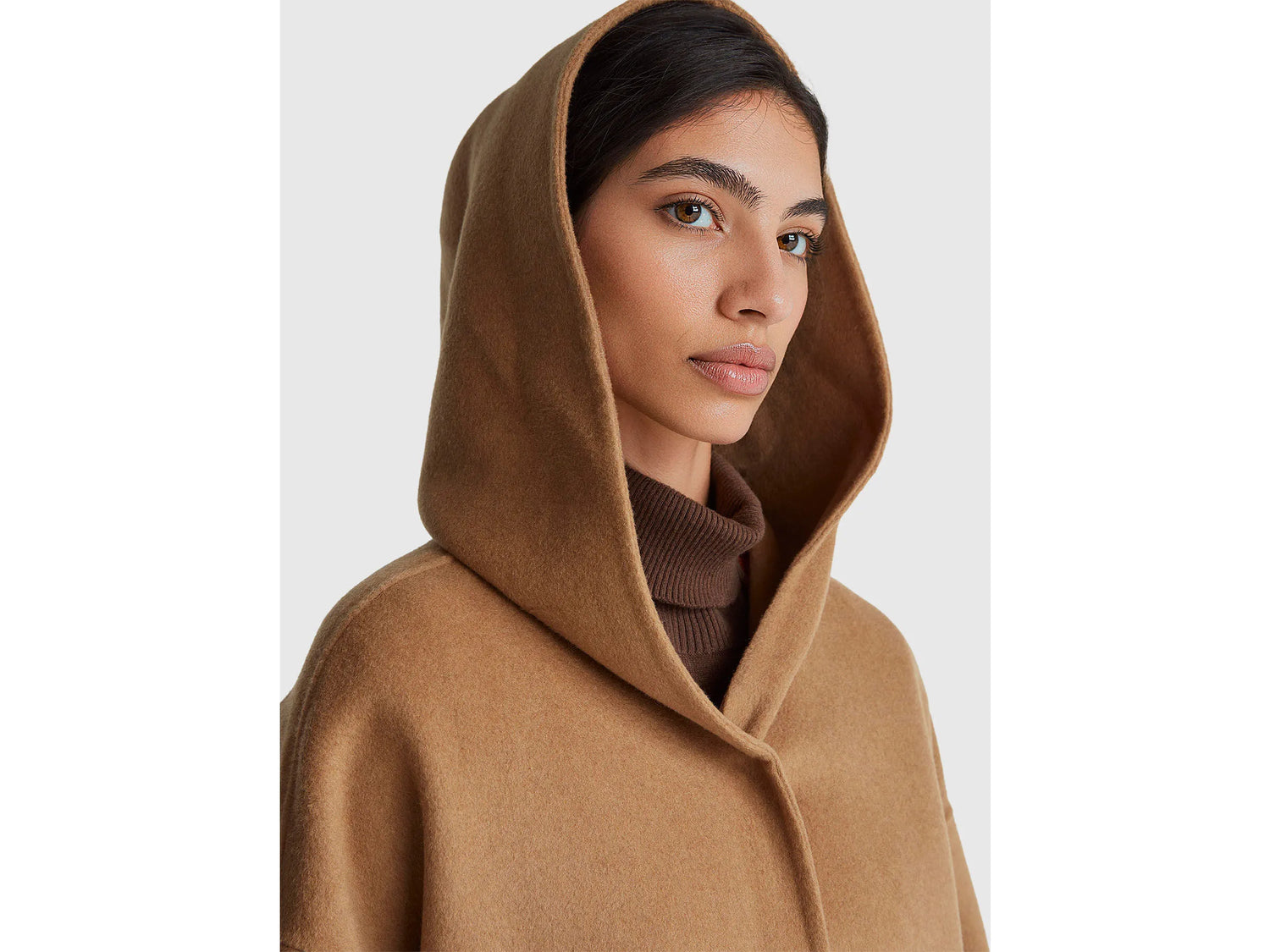 Benetton_Camel_Jacket with Hood in Wool Blend_28F7DN08M_193_04