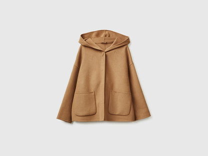 Benetton_Camel_Jacket with Hood in Wool Blend_28F7DN08M_193_05