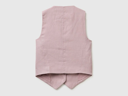 Benetton Pink Women 100% Linen Vest SKU: 2AGHDJ014_0K3 Image 02