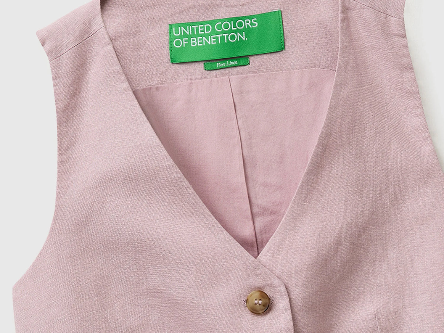 Benetton Pink Women 100% Linen Vest SKU: 2AGHDJ014_0K3 Image 03