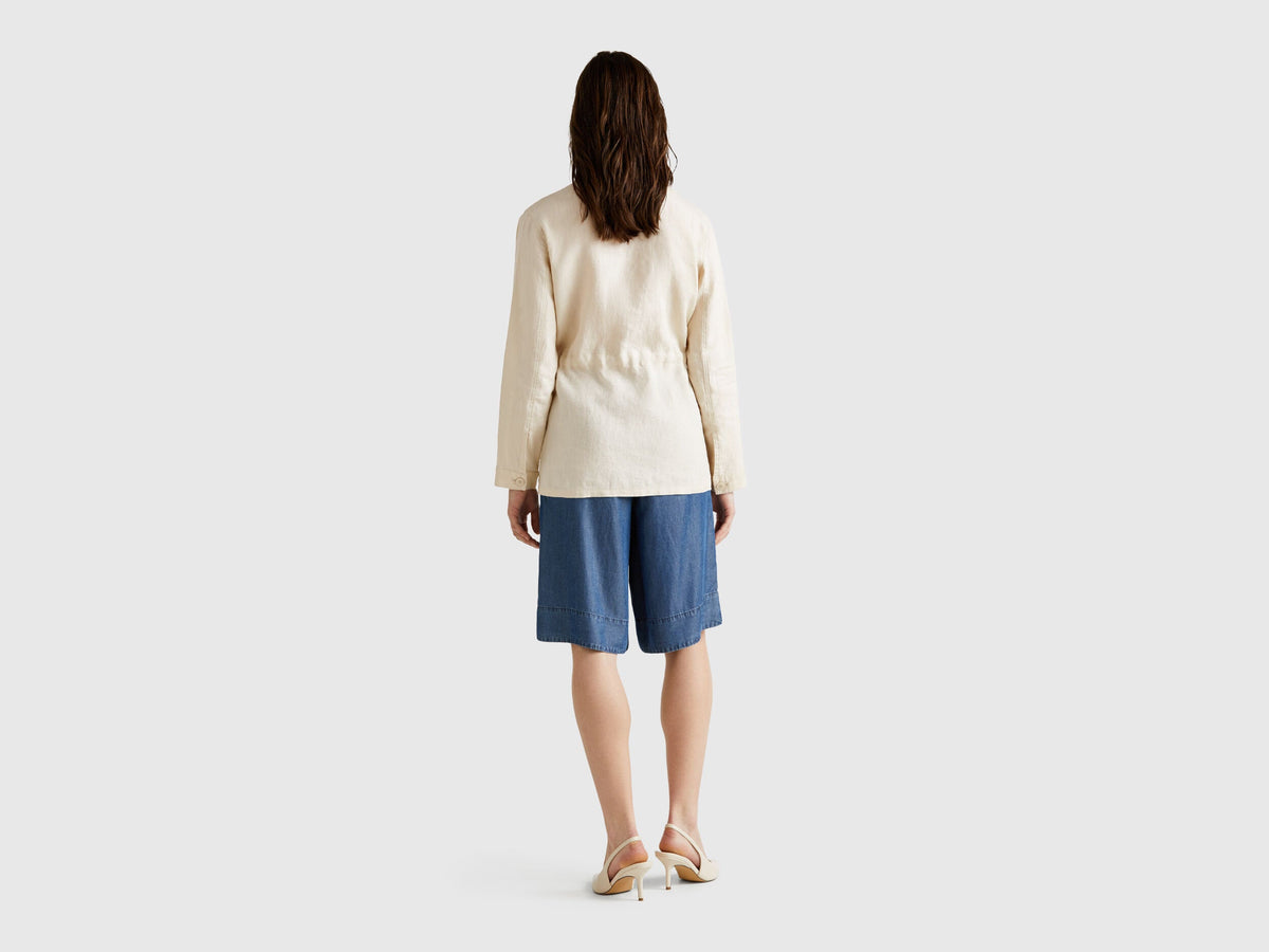Benetton_Jacket with Drawstring in Pure Linen_2AGHDN07Q_152_02