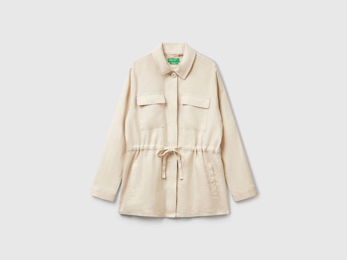 Benetton_Jacket with Drawstring in Pure Linen_2AGHDN07Q_152_04