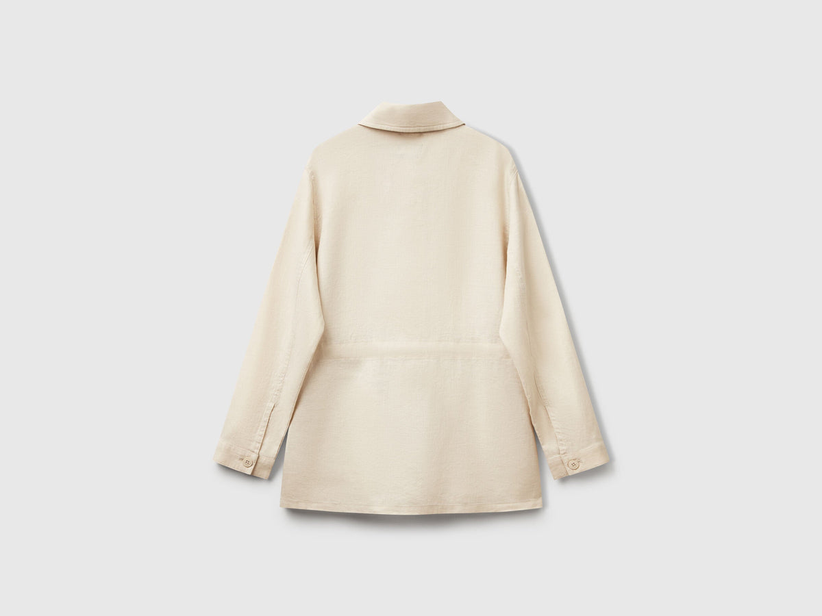 Benetton_Jacket with Drawstring in Pure Linen_2AGHDN07Q_152_05