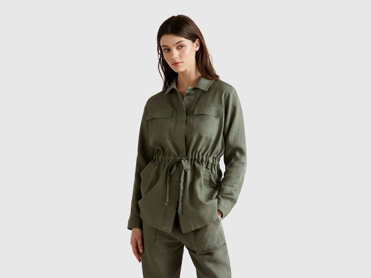 Benetton_Jacket with Drawstring in Pure Linen_2AGHDN07Q_20W_01