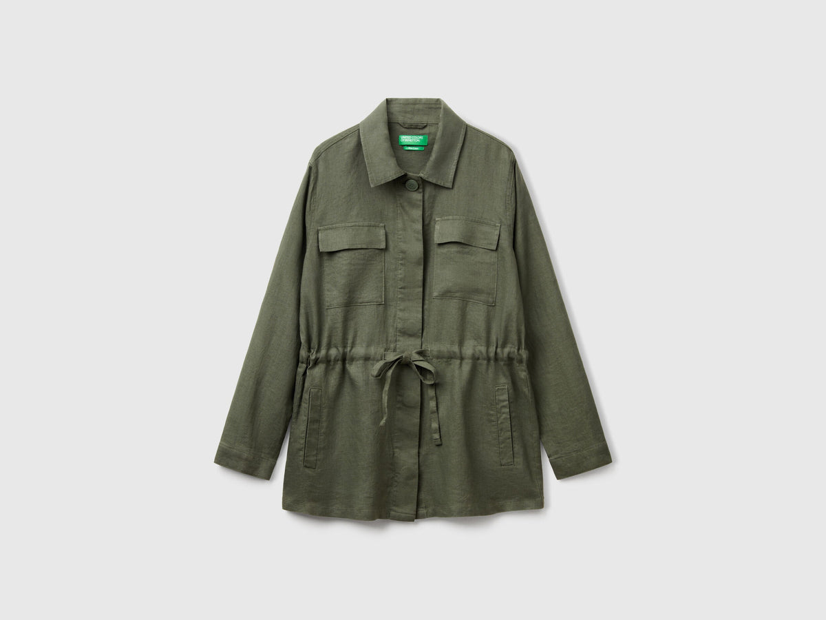 Benetton_Jacket with Drawstring in Pure Linen_2AGHDN07Q_20W_04