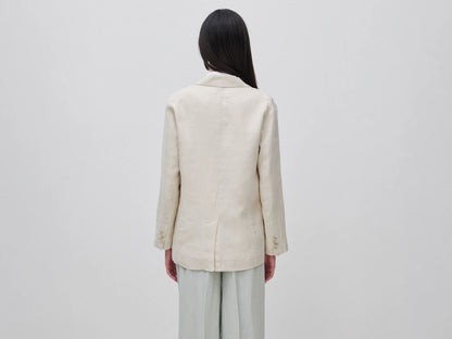 Benetton Beige Women Blazer in Pure Linen SKU: 2AGHDW00R_152 Image 02