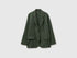 Benetton Military Green Women Blazer in Pure Linen SKU: 2AGHDW00R_20W Image 01