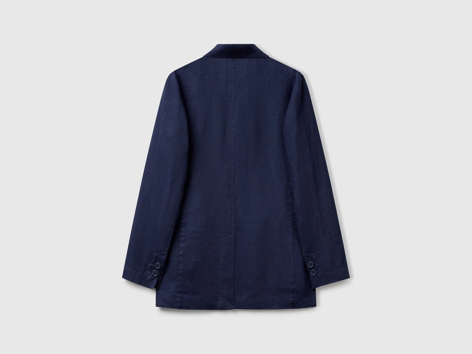 Benetton Dark Blue Women Blazer in Pure Linen SKU: 2AGHDW00R_252 Image 02
