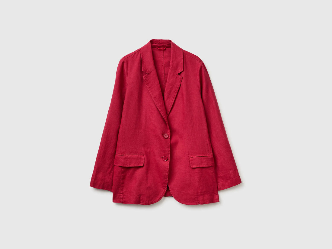 Benetton Strawberry Women Pure Linen Blazer SKU: 2AGHDW00R_2G1 Image 01
