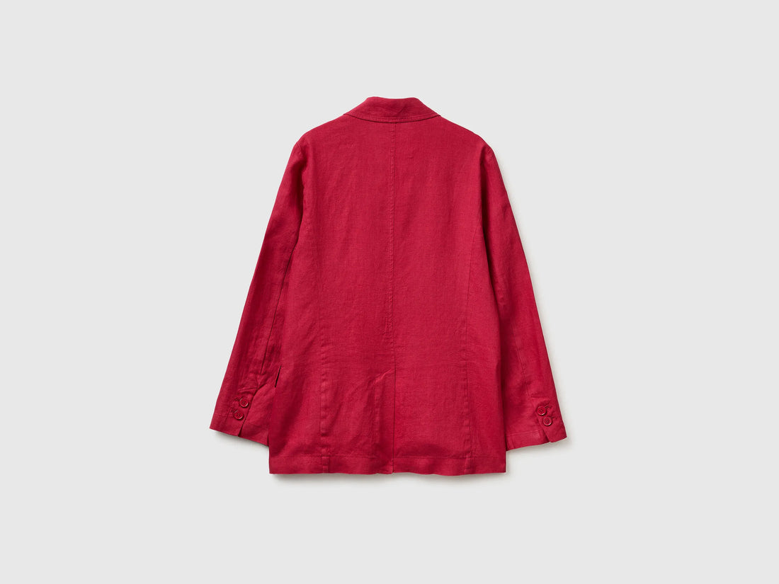 Benetton Strawberry Women Pure Linen Blazer SKU: 2AGHDW00R_2G1 Image 02