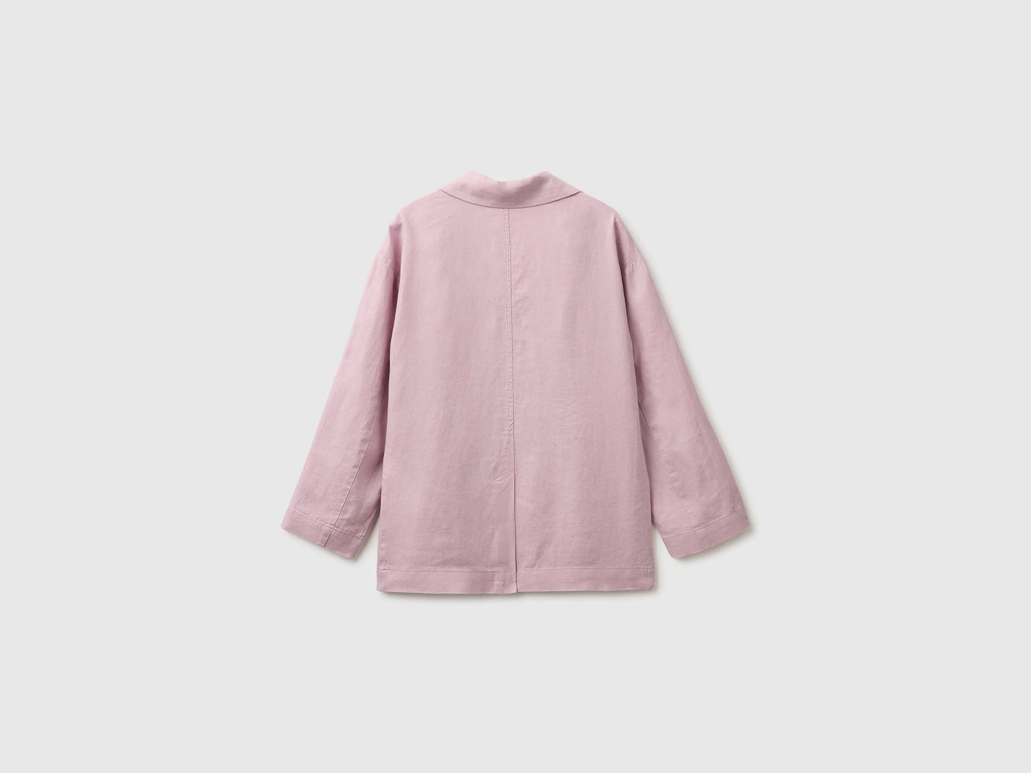 Benetton Pink Women 100% Linen Single-Breasted Blazer SKU: 2AGHDW03J_0K3 Image 02