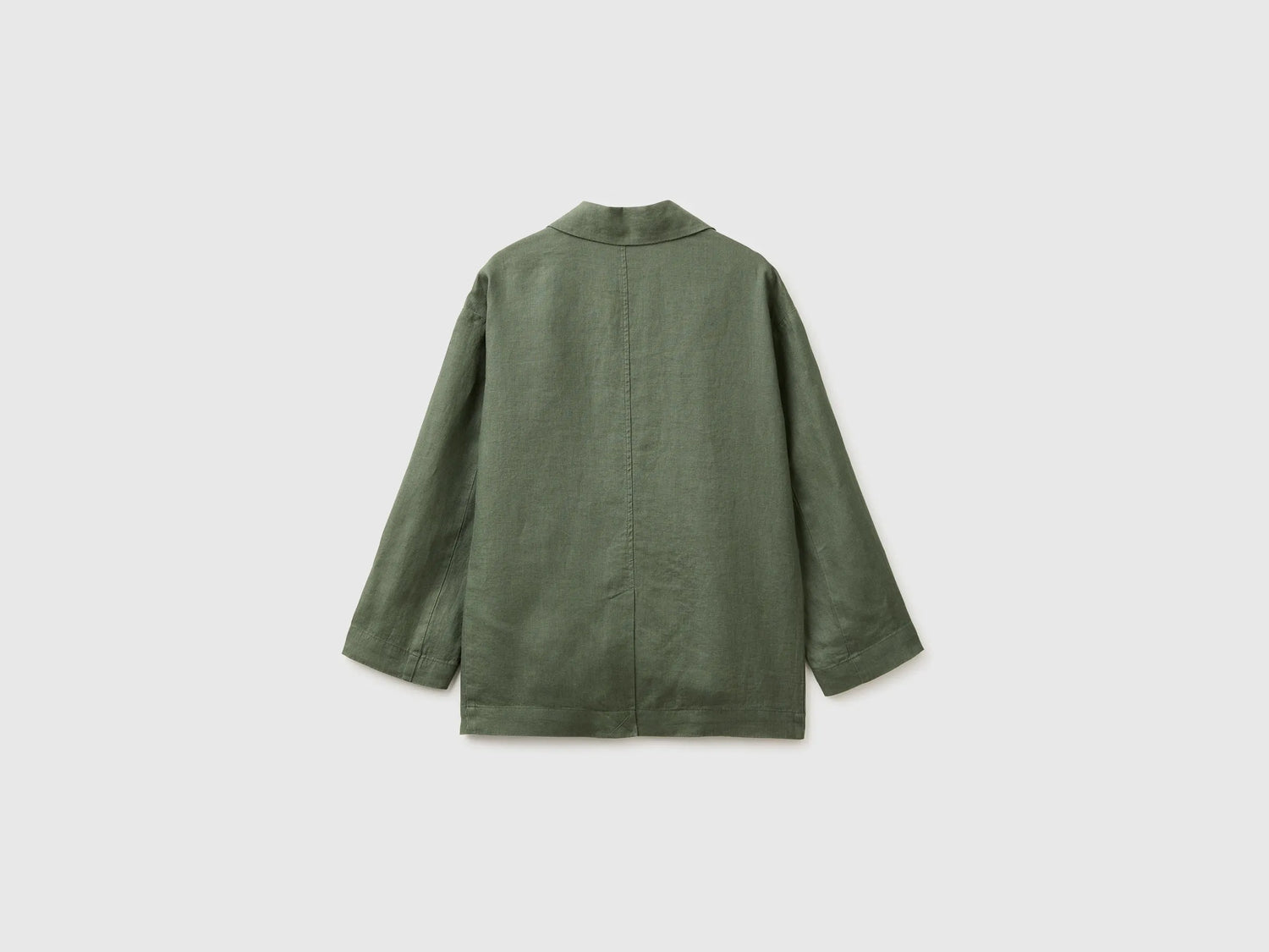 Benetton Military green Women 100% Linen Single-Breasted Blazer SKU: 2AGHDW03J_20W Image 02