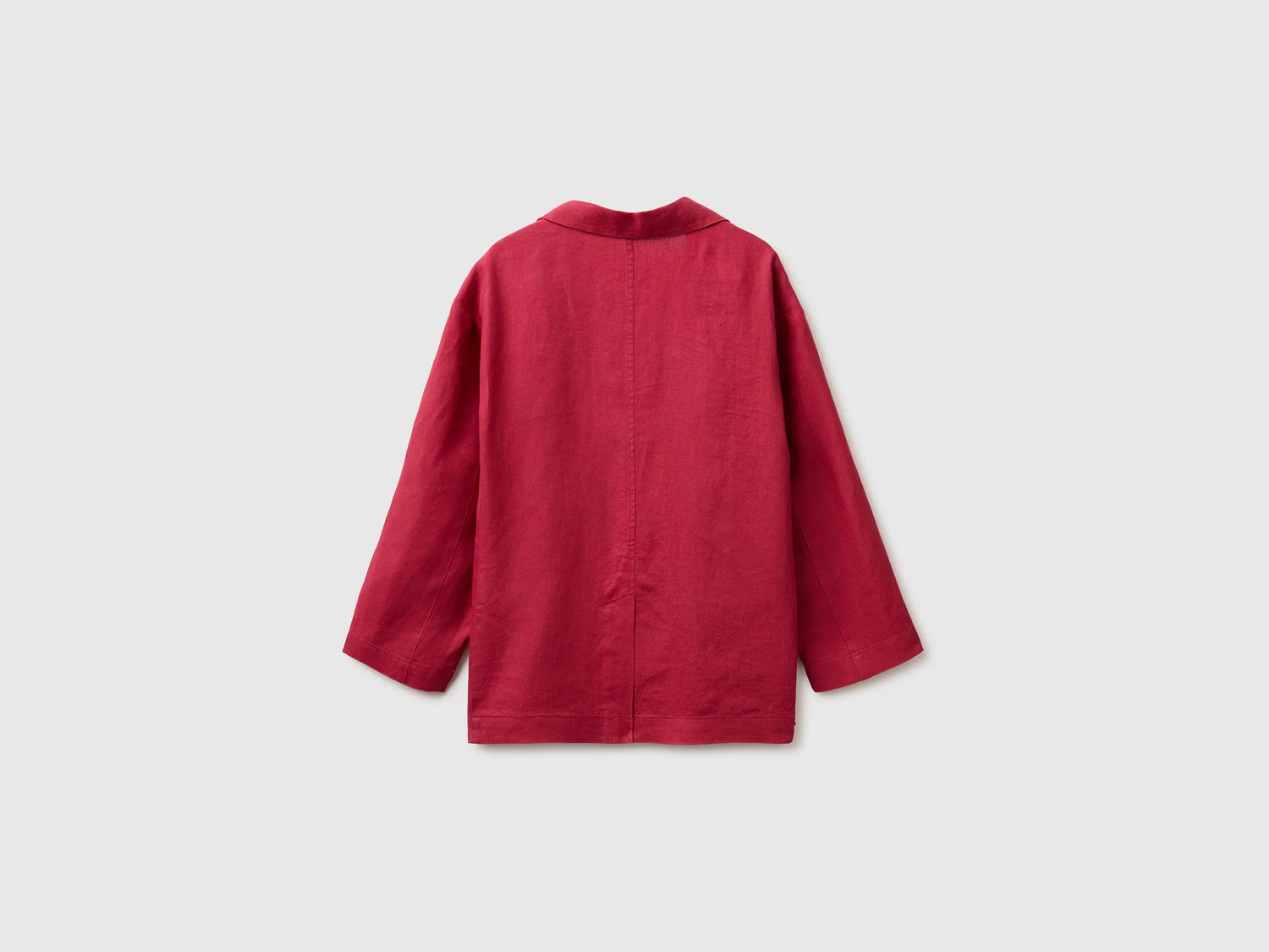 Benetton Strawberry Women 100% Linen Single-Breasted Blazer SKU: 2AGHDW03J_2G1 Image 02