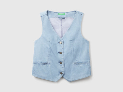 Benetton_Vest in Chambray_2DHJDJ010_902_04
