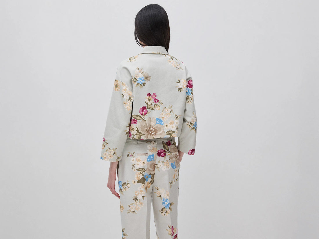 Benetton Light Green Women Floral Jacket SKU: 2H3UDN09T_67F Image 02