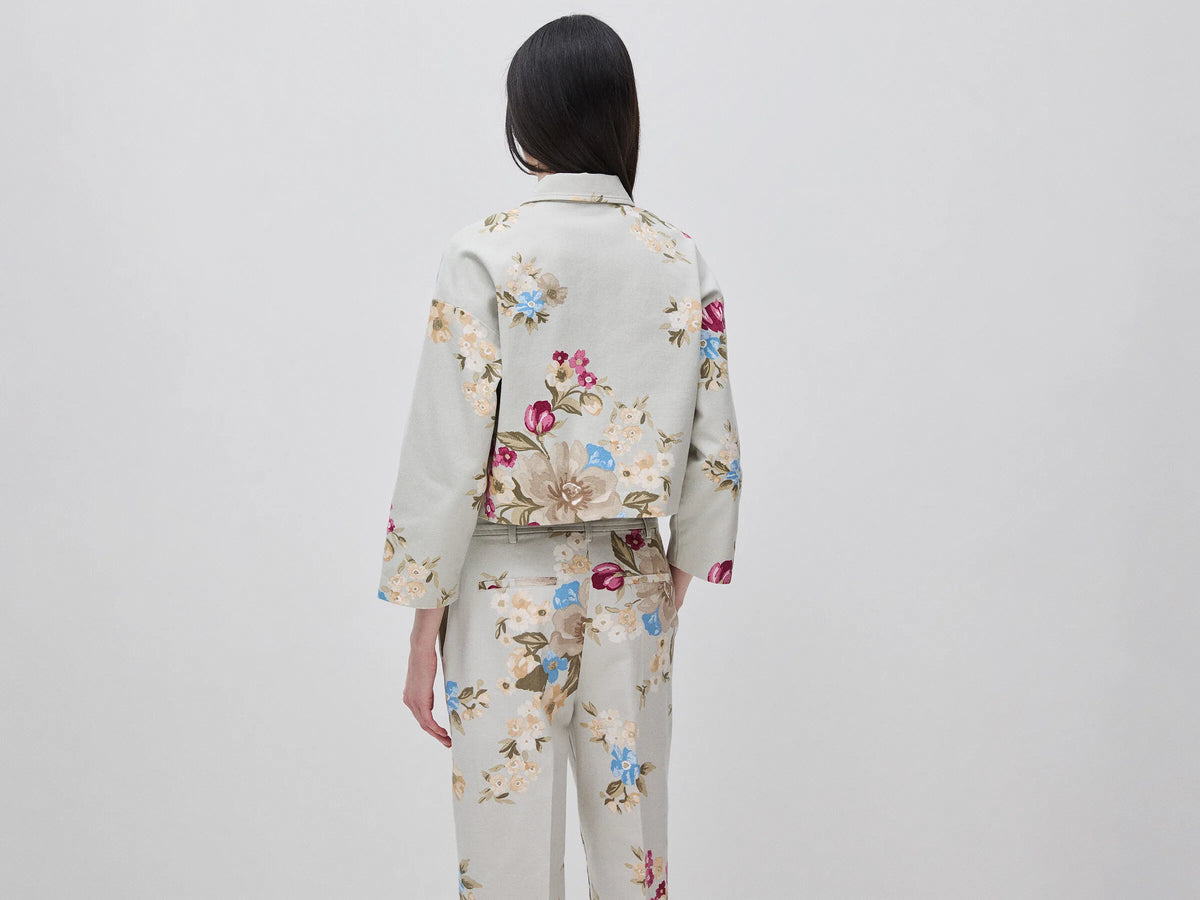 Benetton Light Green Women Floral Jacket SKU: 2H3UDN09T_67F Image 02